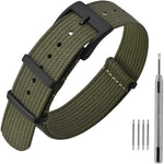 ANNEFIT nylon watch band front view with heavy buckle