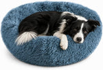 Whiskers & Friends Cat Beds for Indoor Cats, Fluffy Calming Donut Cat Bed, Small Dog Bed Washable - Orthopedic Soft Plush Pet Beds Sized for Kitten to Large Cats & Puppy to Small Dogs - Navy Grey 20'' - Image 9