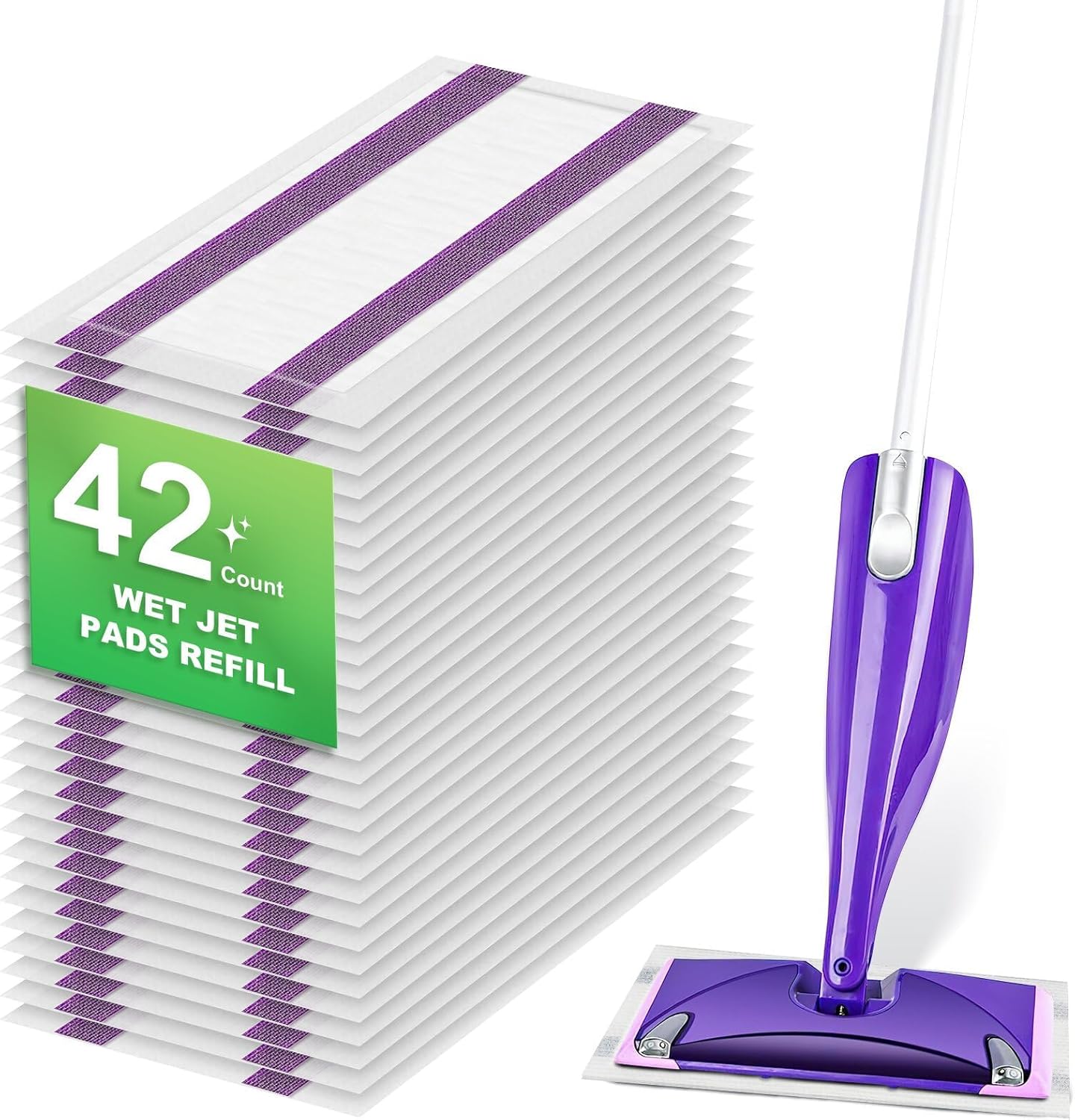 Chyodi disposable wet pads refill 42 count pack front view for spray mop cleaning.