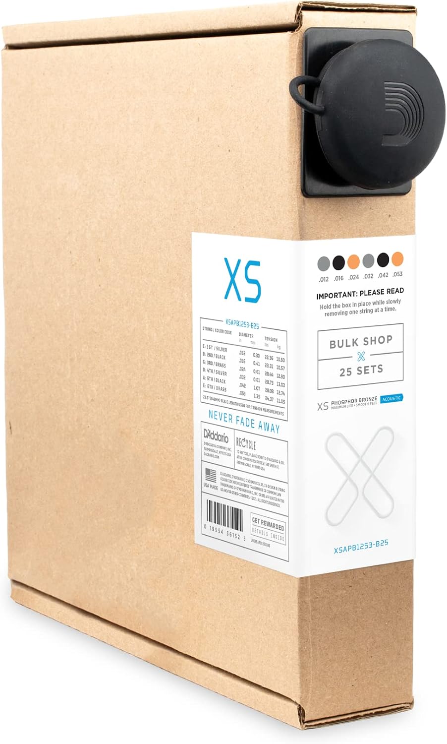 D'Addario XS Phosphor Bronze Coated Acoustic Guitar Strings 11-52 | XS Phosphor Bronze acoustic strings deliver warm tone, long-lasting performance, tuning stability, and comfort. - Image 11