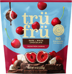Tru Fru Dark and White Chocolate Cherries 8 Ounce bag front view