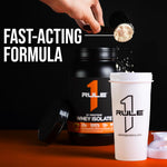 Rule 1 protein powder texture and fine powder close up