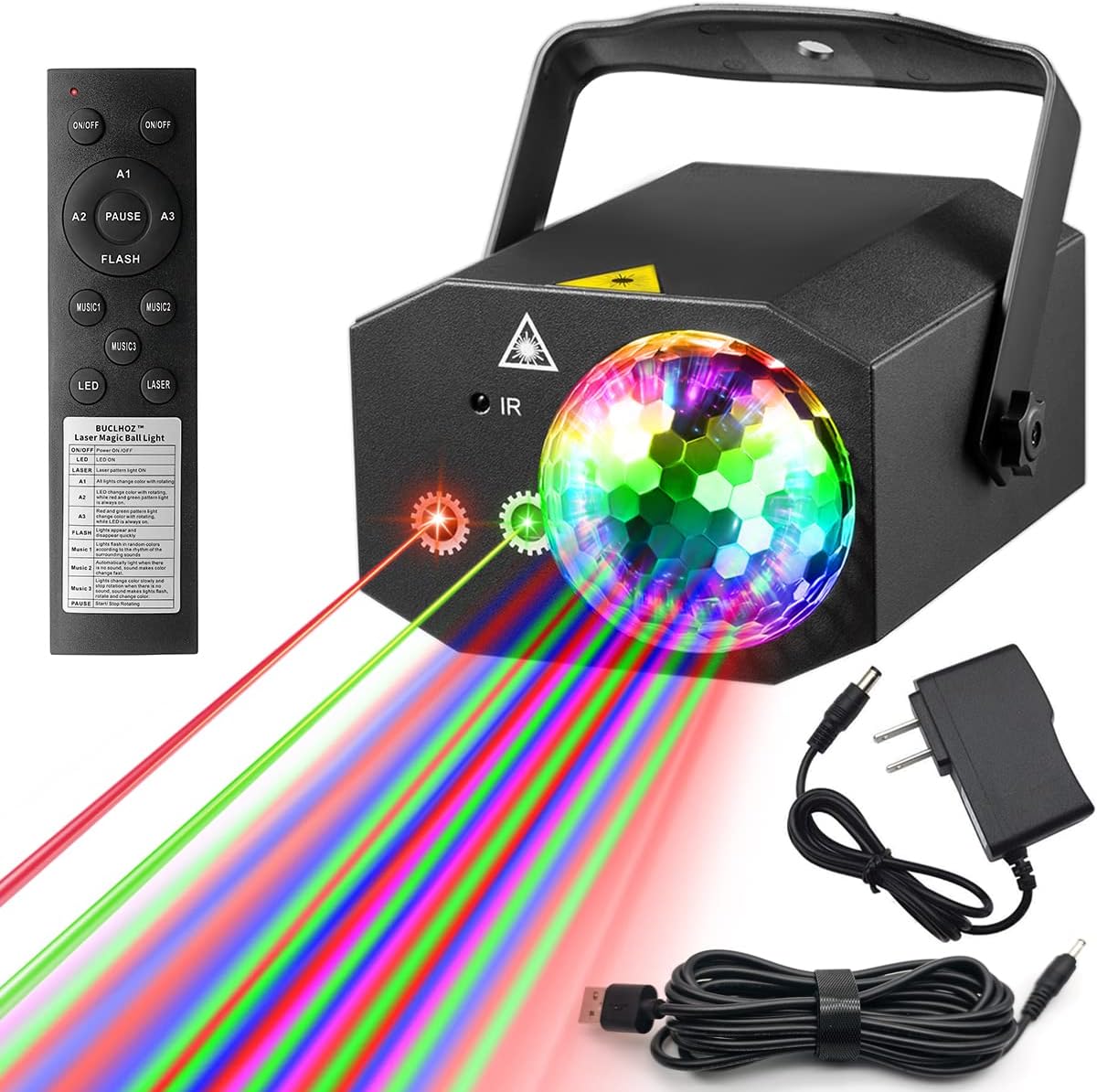 Buclhoz party lights dj disco ball light front view stage lighting