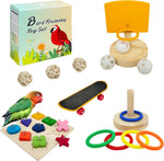 YUESUO bird training toy set front view showing package box with full intelligence accessories