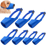 Coppthinktu dog muzzle suit 7-piece set front view in bright blue color.