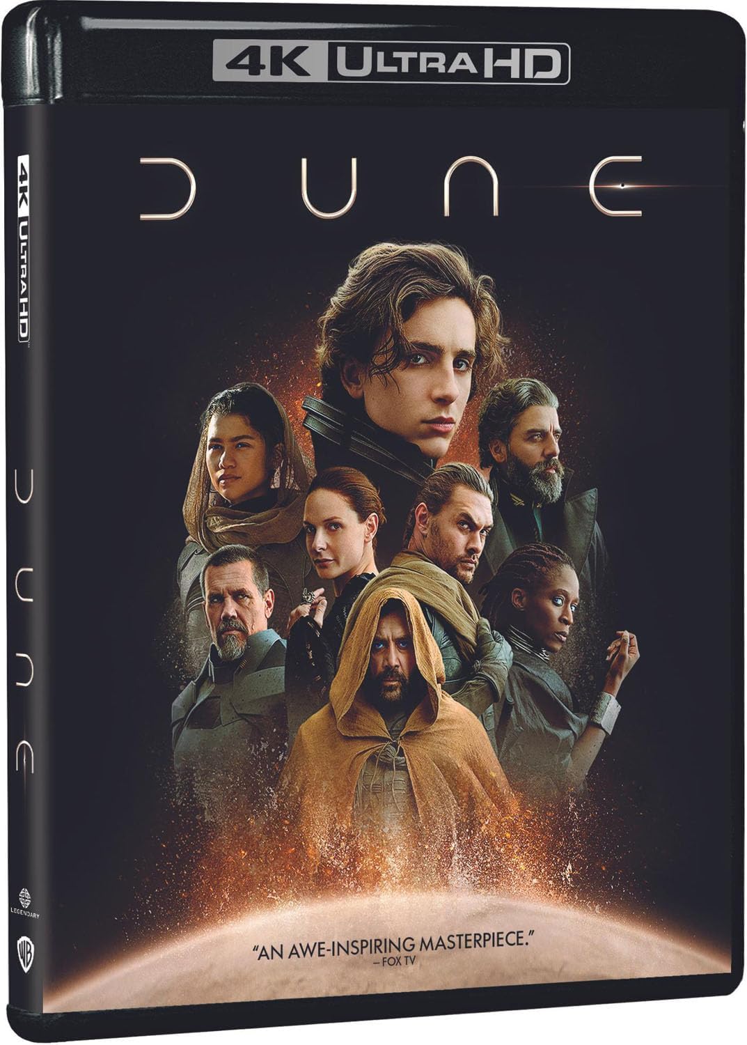 Blu ray Dune back cover showing technical specifications and cast