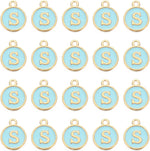 PATIKIL letter charm front view showing blue and gold initial design