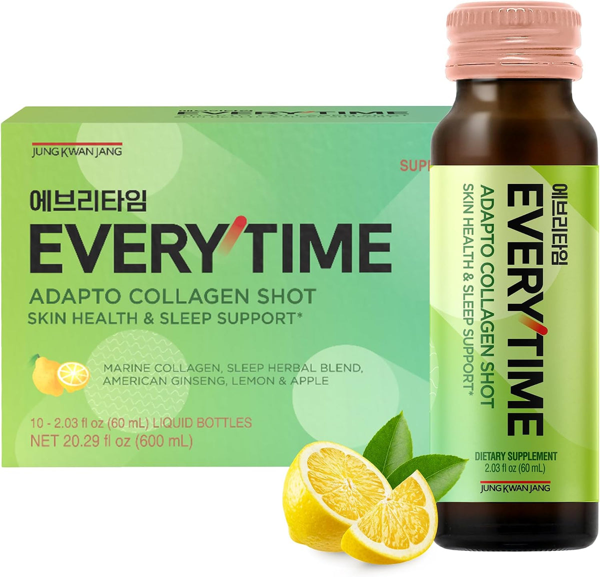 Jung Kwan Jang Everytime Adapto Collagen Shot side view nutrition facts