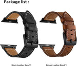LDFAS two-pack leather watch strap layout displaying both color variants