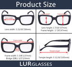 LUR stylish oversized square glasses close-up on temple arm detail