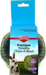 Kaytee Premium Timothy Chew-A-Bowl front packaging view for small animal dental health.