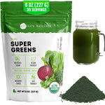 Kate Naturals Organic Super Greens Powder front packaging view showcasing authentic USA imported superfood blend