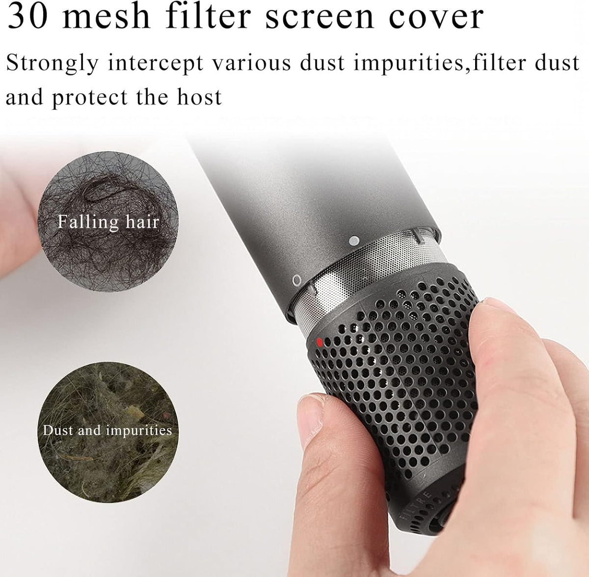 Replacement filter accessory alignment marker for blow dryer maintenance