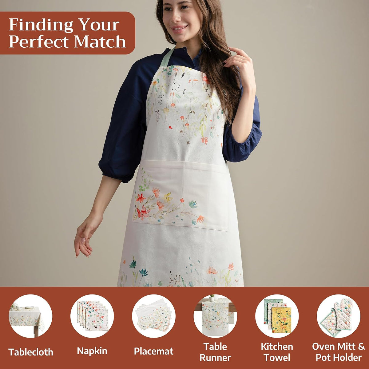 Maison d Hermine cooking apron center pocket closeup