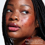 High shine sheer cool brown lip balm packaging details