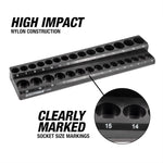 Rubberized non-marring magnetic base of OEMTOOLS socket organizer