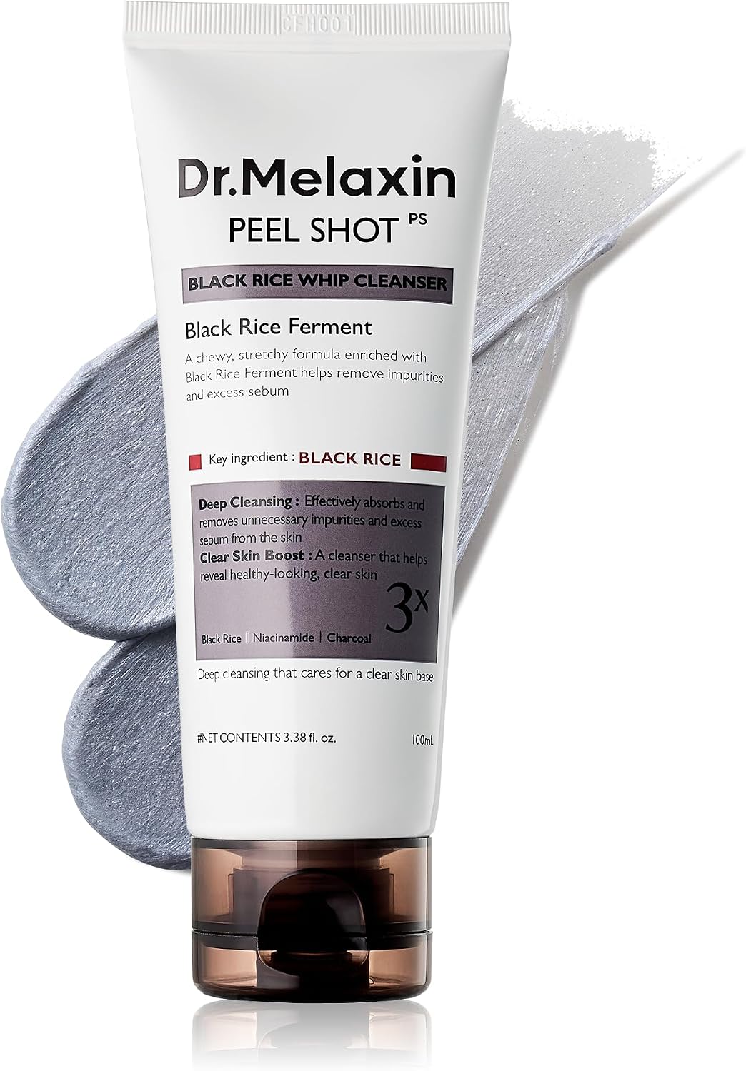 Dr.Melaxin Peel Shot Black Rice Mochi Whip Cleanser front packaging