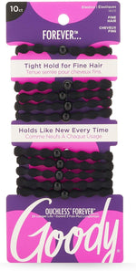 Goody Ouchless Forever Fine Hair Elastics, 10 Ct, Assorted Colors, Damage-Free Bands, 3X Stronger Elastic Ties, Retainable Shape, 16 Strand Inner Core, Styling Accessories for Women & Men - Image 9