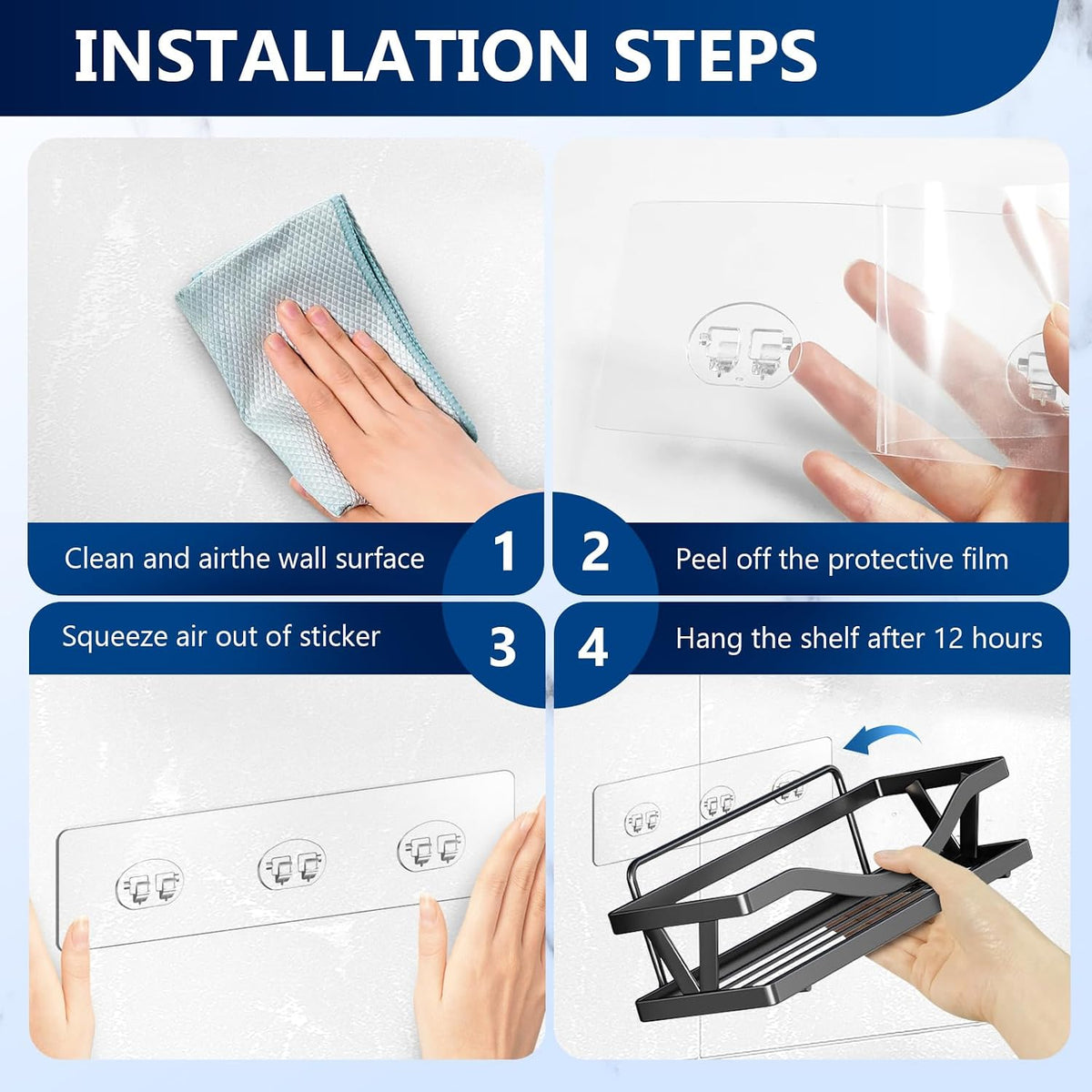 DSJIFGEW no drilling replacement stickers installation guide step