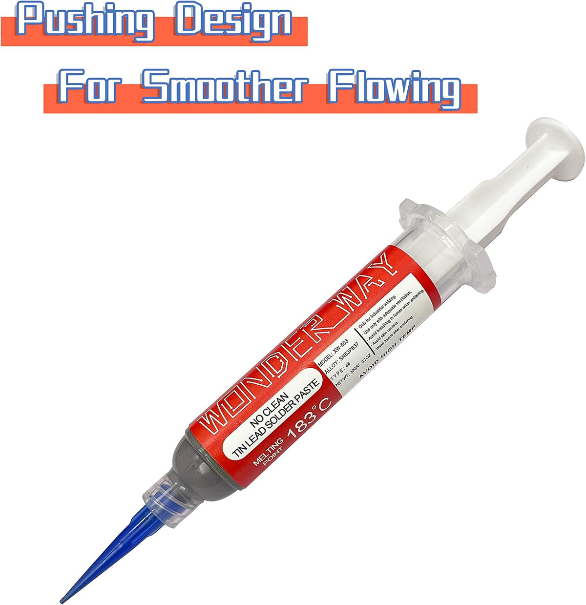 Close up of precision needle tips included with solder paste kit.