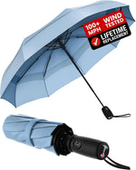 Windproof Travel Umbrella - Compact & Withstands Winds up to 100MPH, Strongest Premium Auto Folding Umbrella for Rain and Sun - Durable, Light & Portable for Women & Men, Fits Backpack & Cars - Image 15