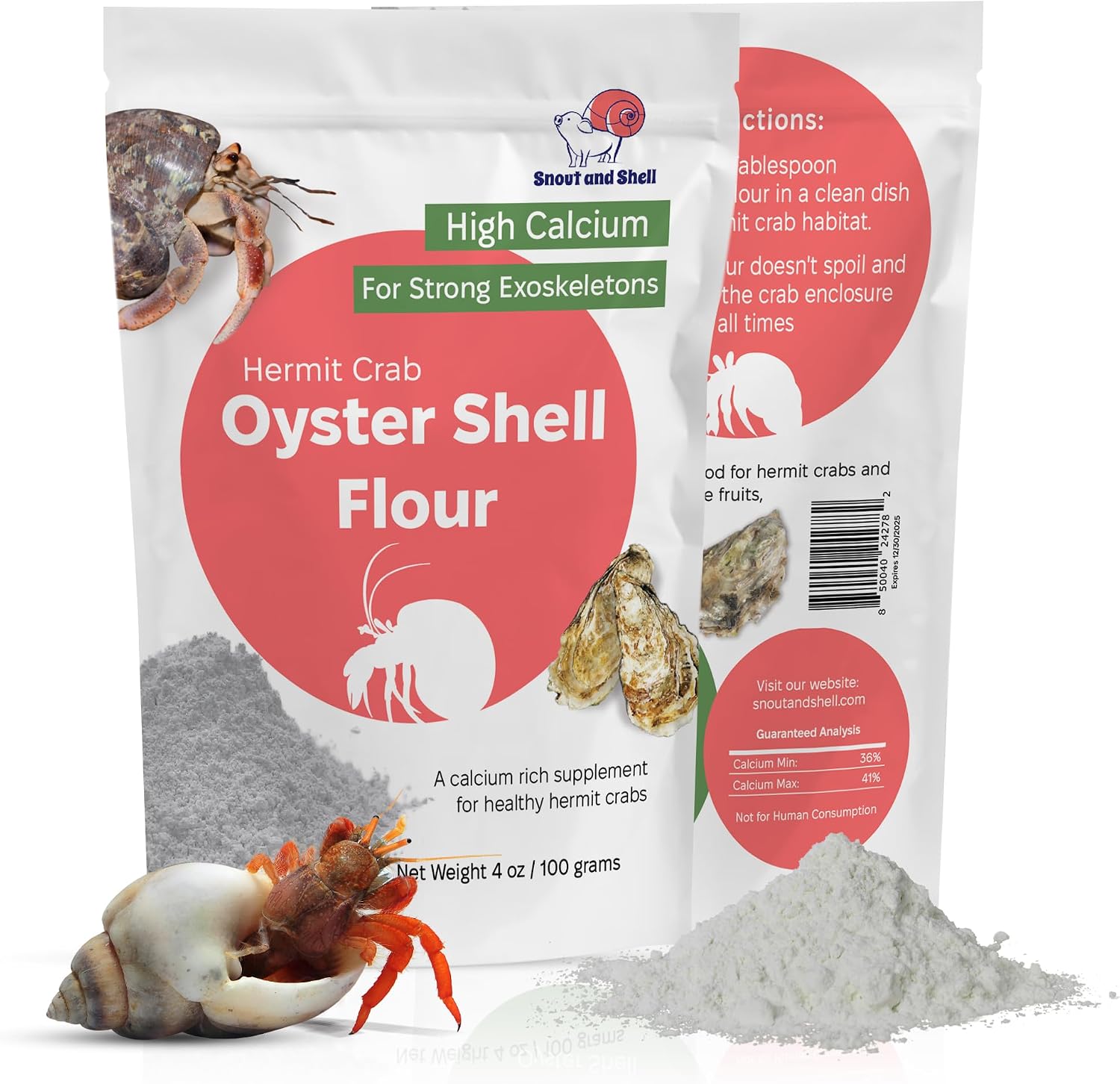 Snout and Shell oyster shell supplement front view