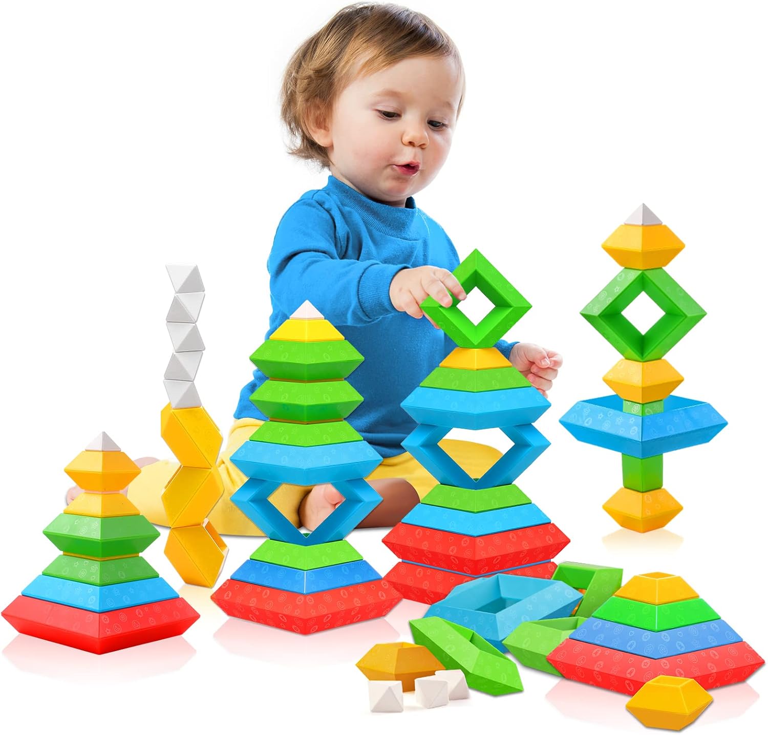 Hieoby Montessori 30 piece building blocks set front view