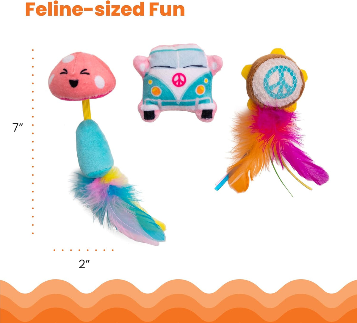 Catstages multicolor festival themed cat toys set