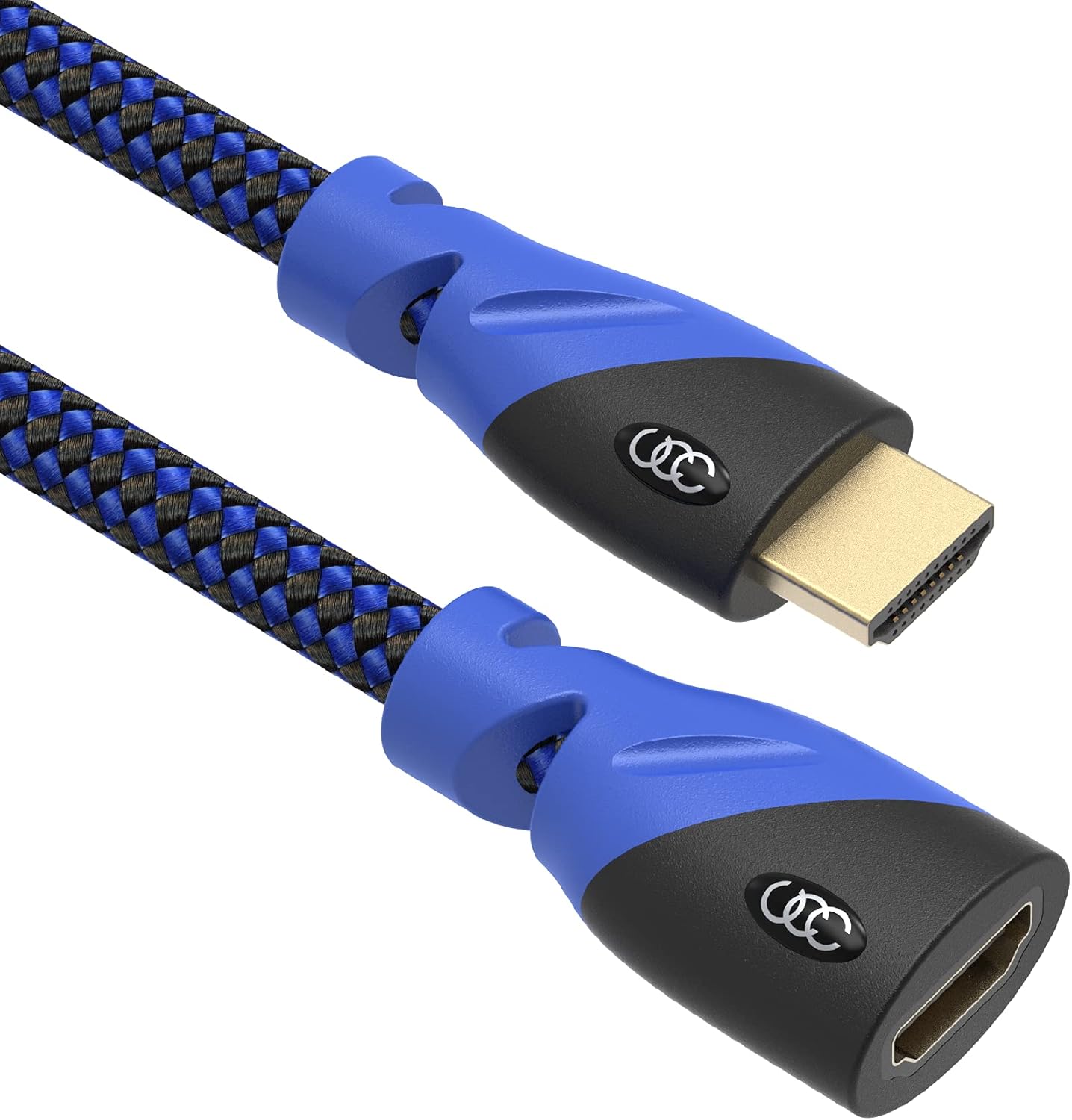 Ultra Clarity Cables 15 feet HDMI extender male to female front view showing gold plated connectors.
