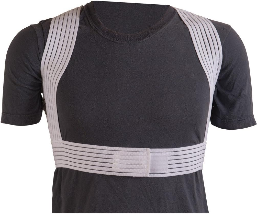 DMI white back support brace showing criss-cross straps