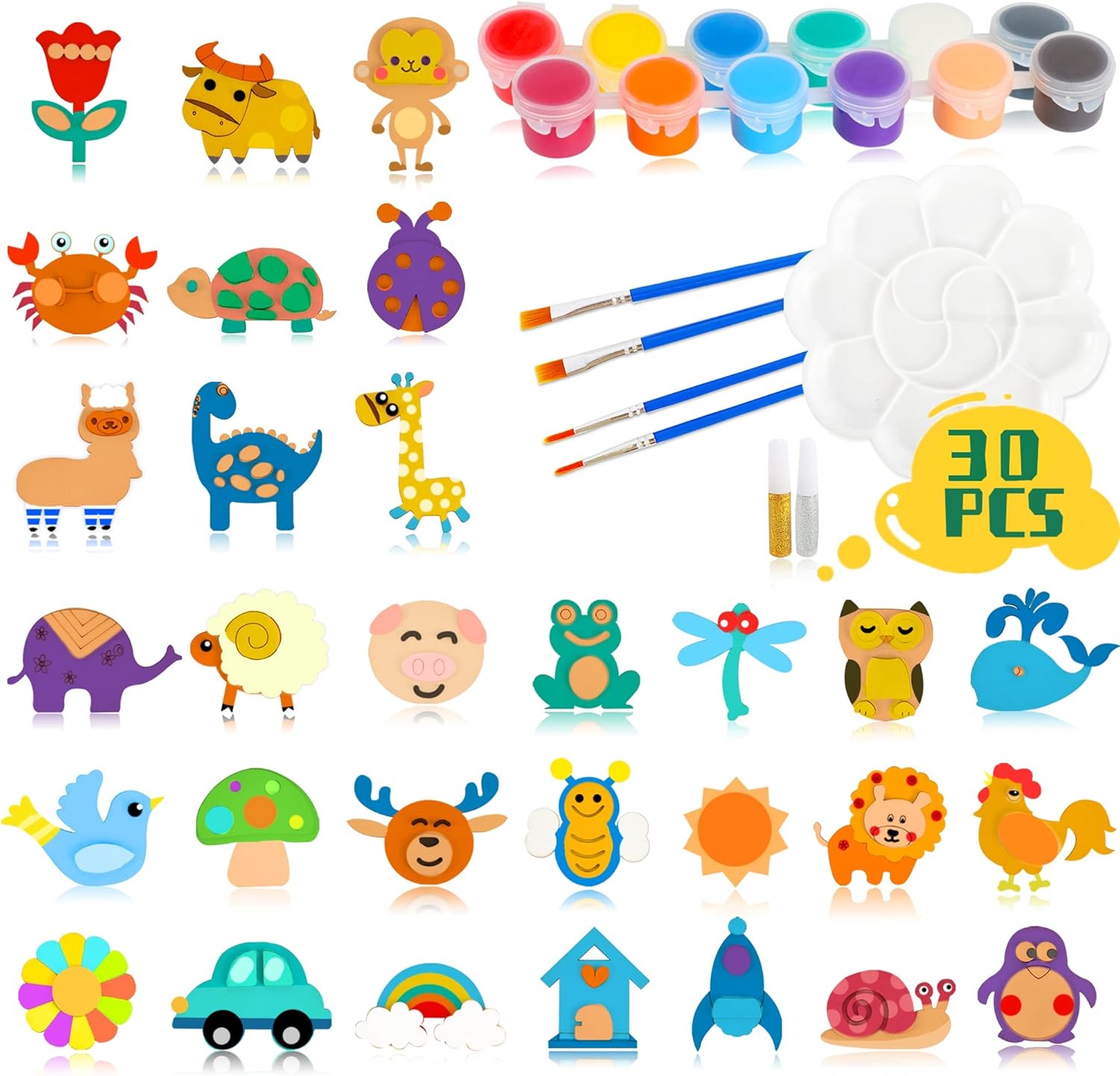 Glintoper wooden magnet painting craft kit front view