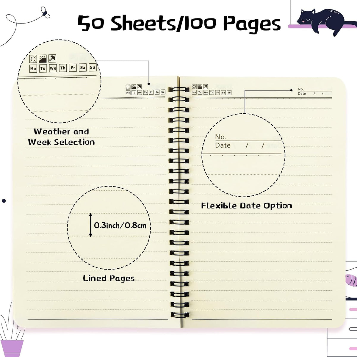 Xqumoi lined journal pages interior preview