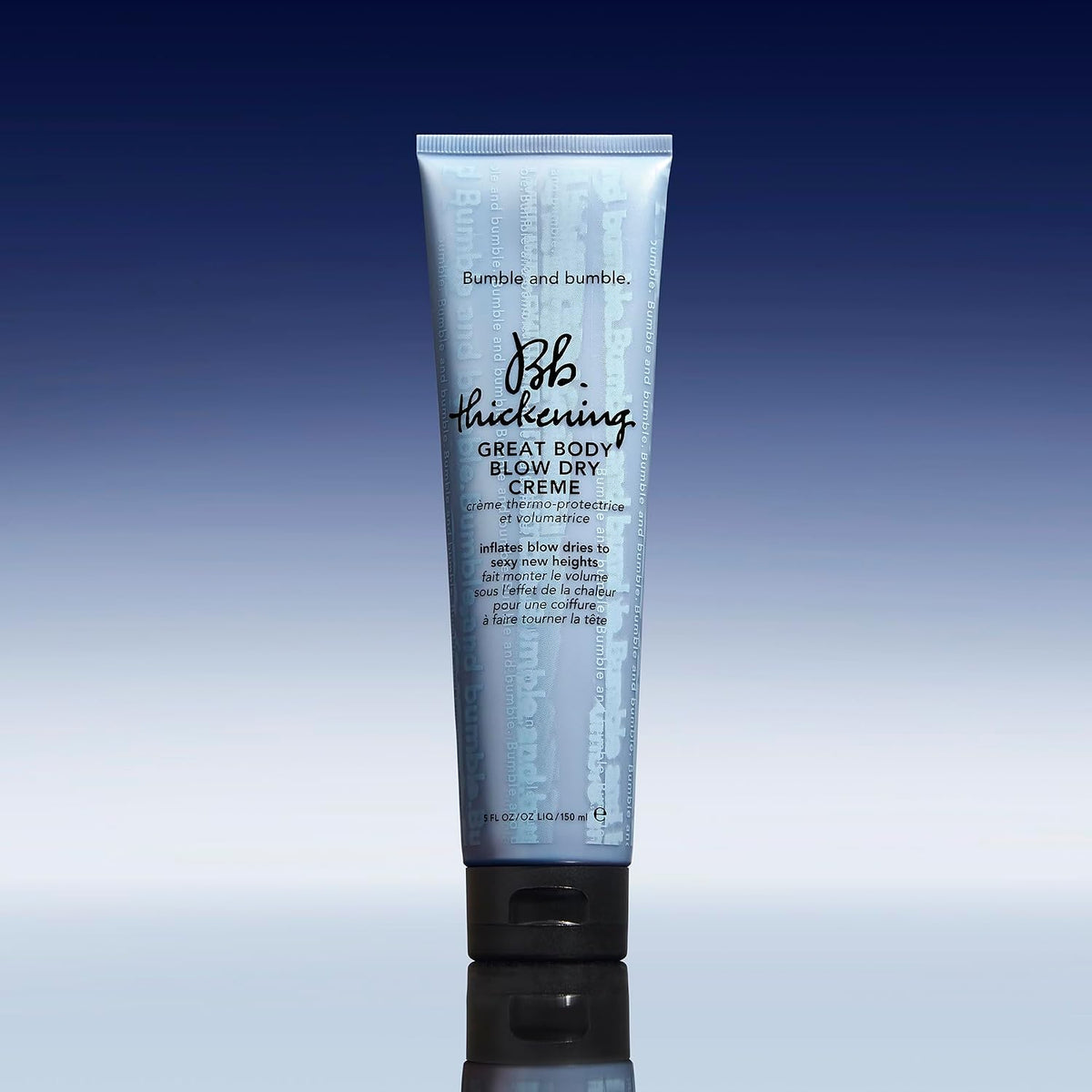 Bumble and bumble thickening cream applied on wavy hair strands