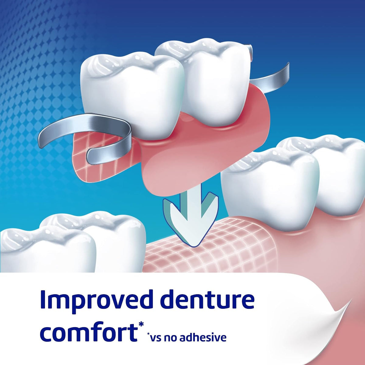 Rear view of Poligrip denture fixative cream 40g tube