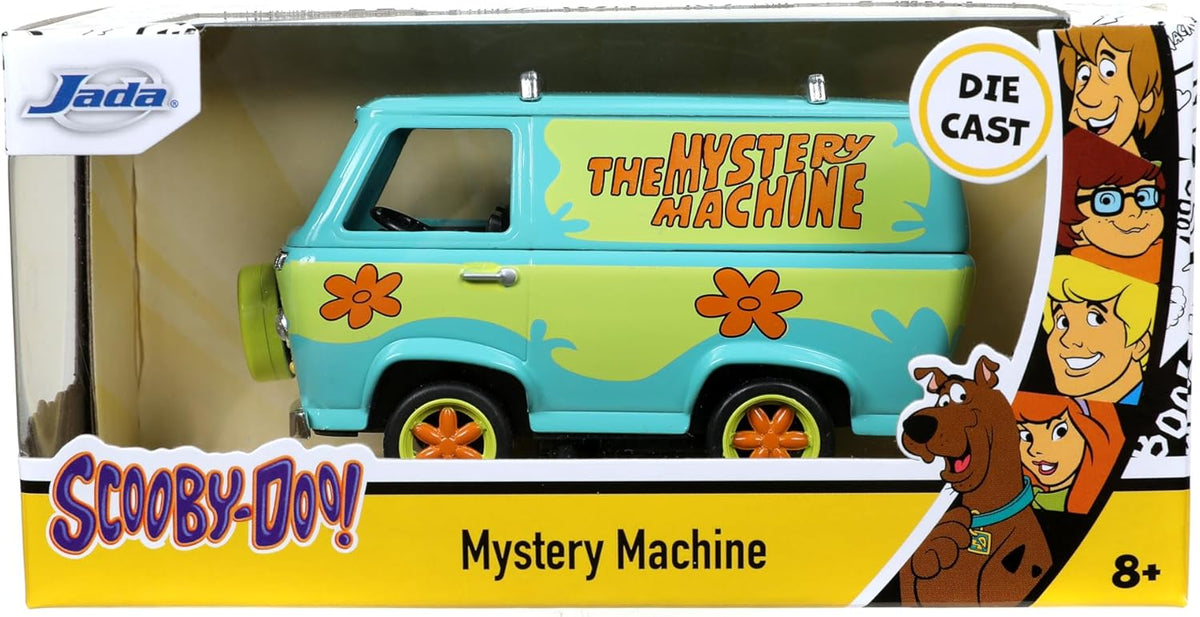 Jada Toys Mystery Machine side profile showing flower graphics.
