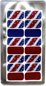 Crazy Liberty wholesale set of 10 patriotic pet nail wrap sheets back side with instructions