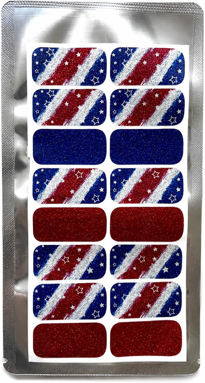 Crazy Liberty wholesale set of 10 patriotic pet nail wrap sheets back side with instructions