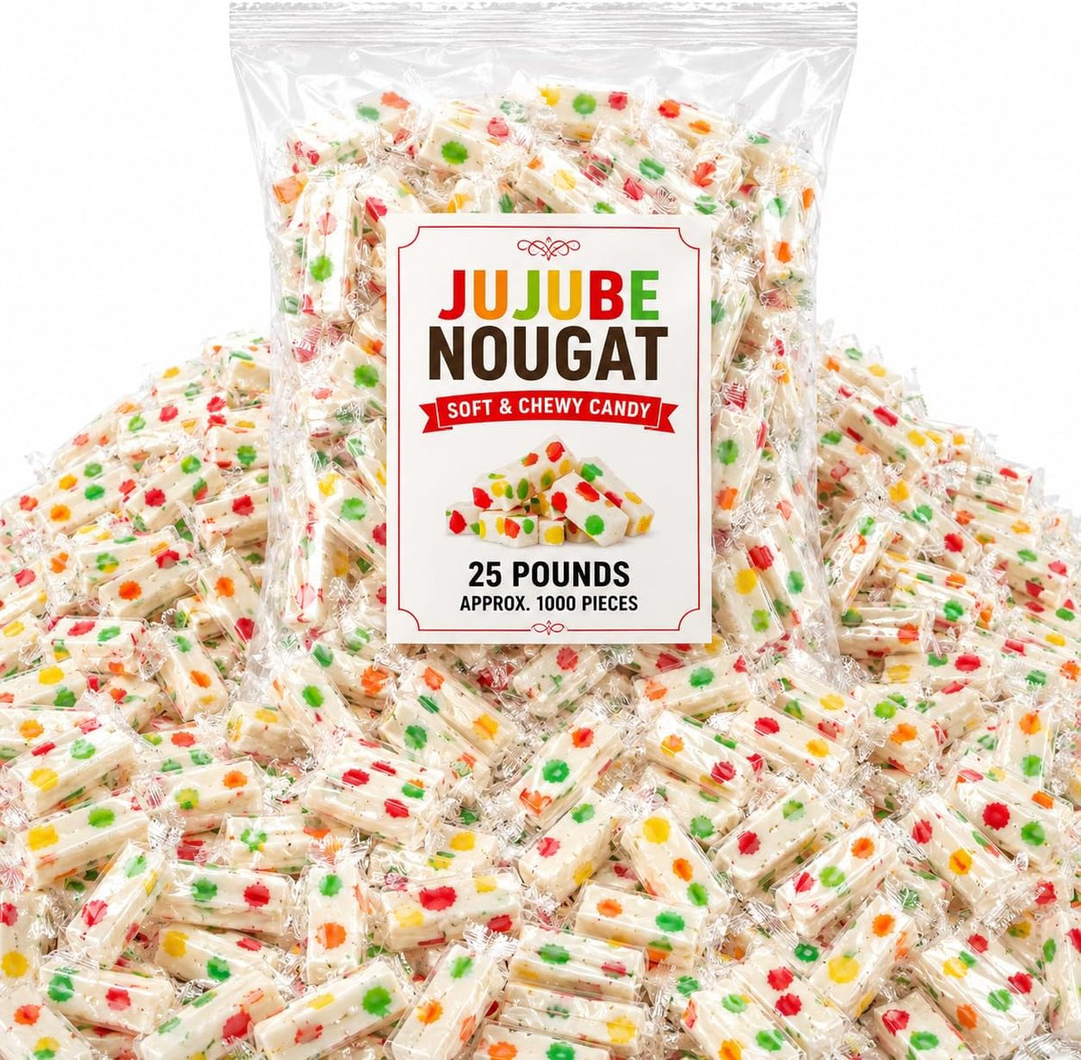 Two pound bag of premium imported chewy jujube fruit candies for gifting