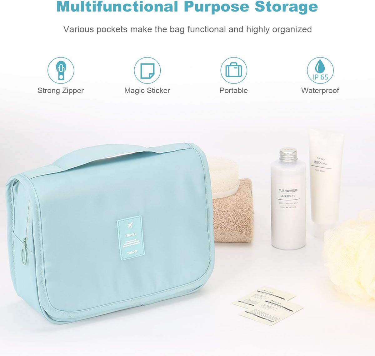 Mossio travel organizer side profile showing slim design