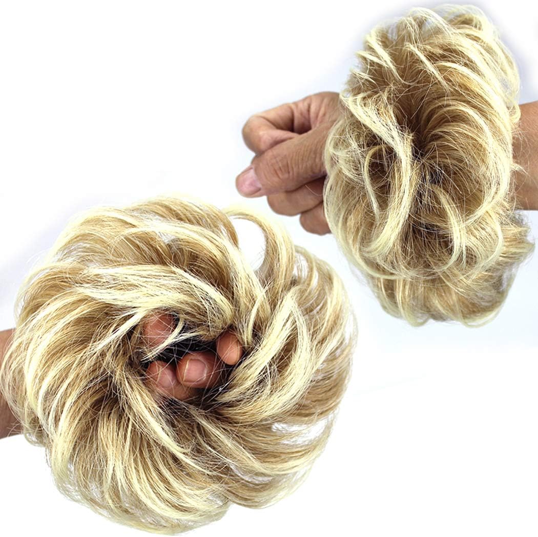 2Pcs Messy Hair Bun Hair Piece Scrunchy ExtensionDimgray - Image 12