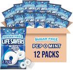 Life Savers Sugar Free Pep-O-Mint Breath Mints front view of the bulk retail packaging.