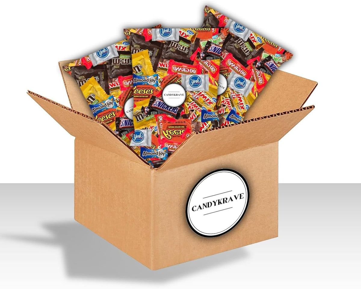 CandyKrave chocolate assortment pack highlights the seven iconic American candy brands included.