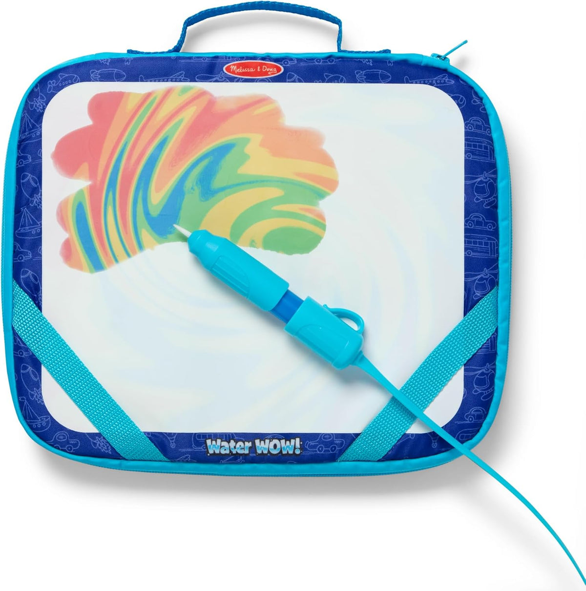 Melissa & Doug Water Wow Take-Along Drawing Set front view showing zip-up storage case and refillable water pen.