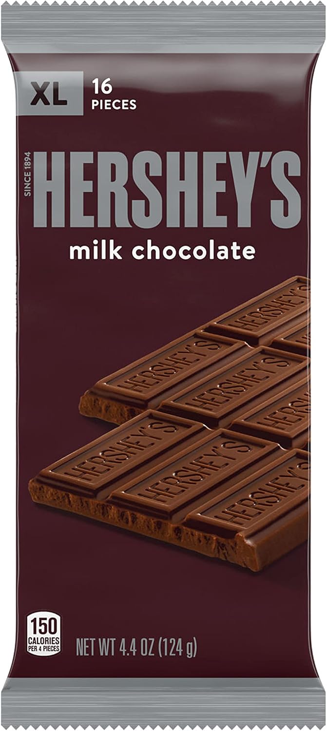 Back label of the imported American chocolate bar displaying nutritional facts and ingredients.