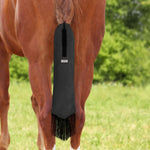 Harrison Howard horse tail bag secured on a braided tail