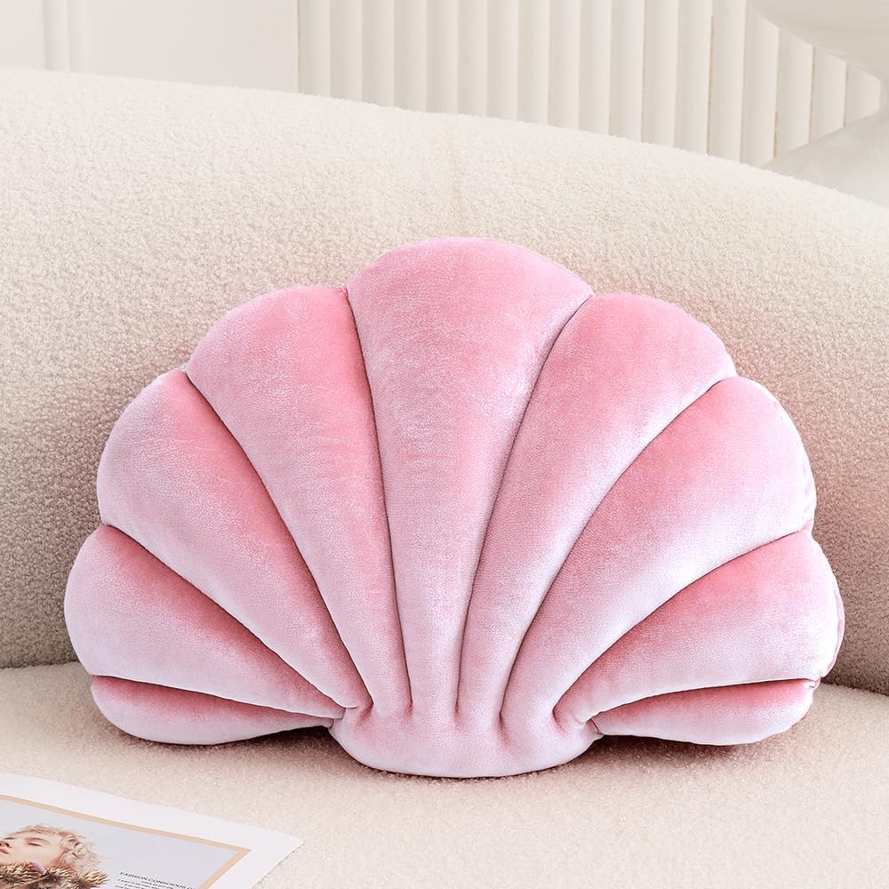 Xiaijia seashell decorative pillow pink front view