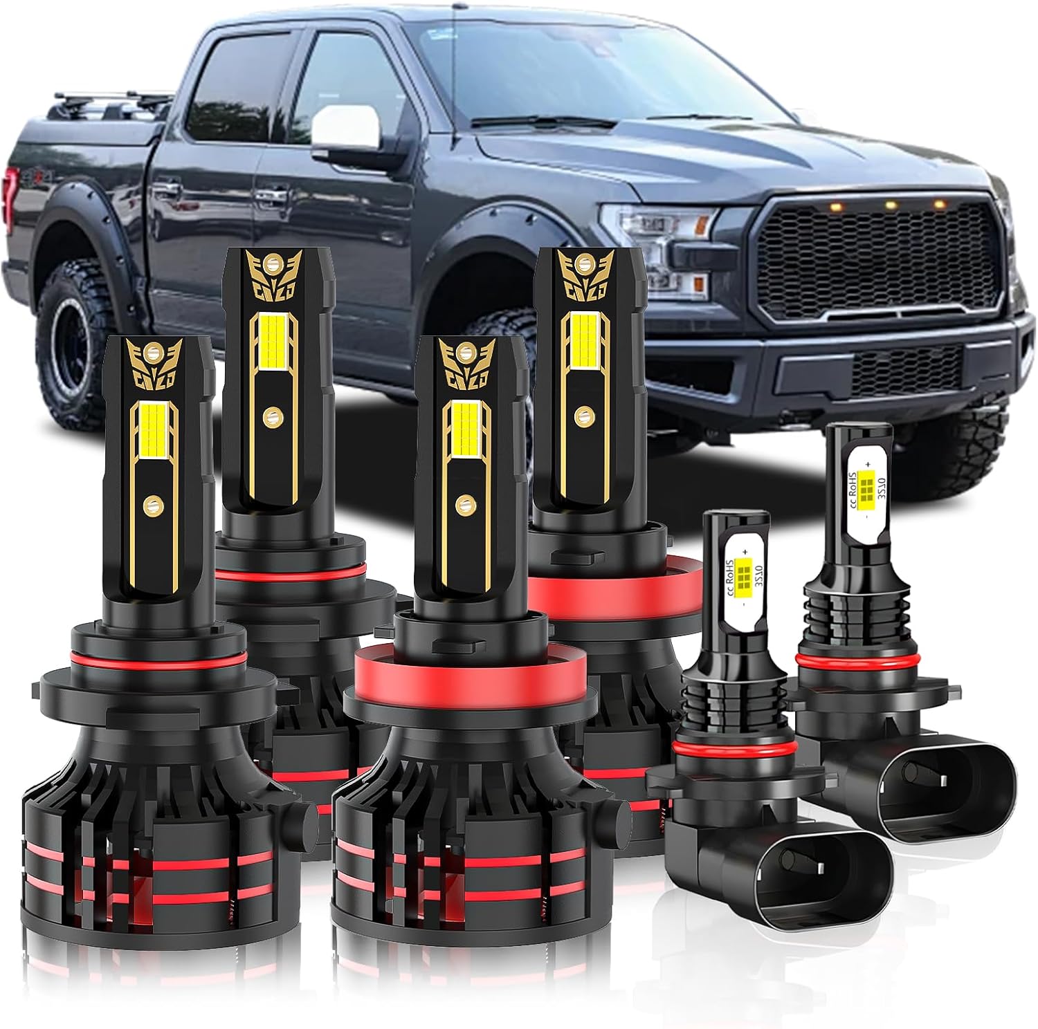 TXBILMOO upgraded light bulbs kit front view showcasing premium automotive packaging