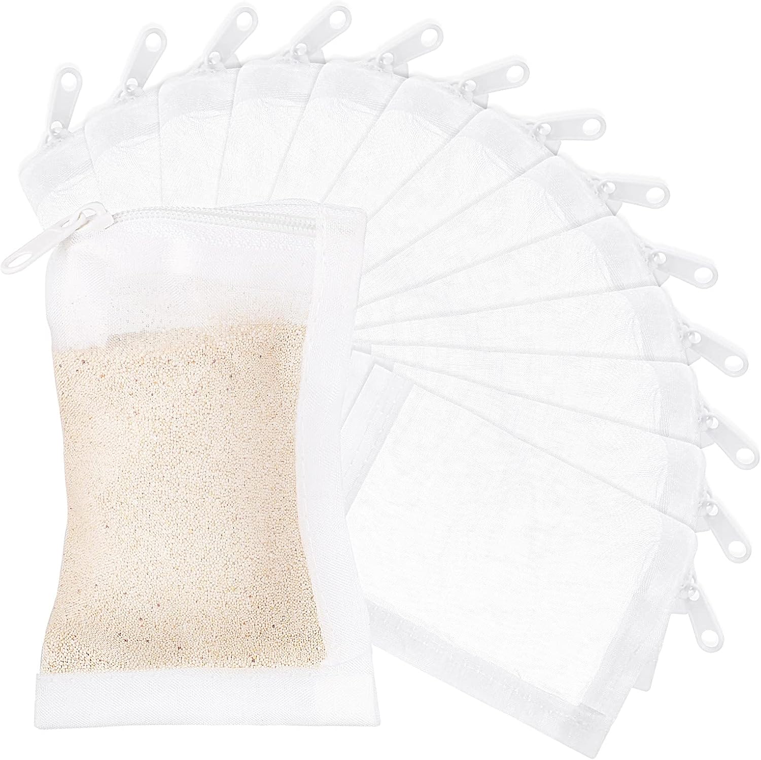 Geiserailie 15 Pieces Aquarium Filter Media Bags front view showing fine mesh pouches for fish tank filtration.