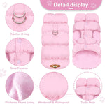 ABRRLO Winter Warm Dog Jacket for Small Medium Dogs Cat Cold Weather Coats with Harness Paded Dogs Fleece Vest Waterproof Windproof Dog Snow Jacket Pet Puppy Clothes (Pink,S) - Image 4