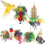 lovyoCoCo bird shredding foraging toys front view hanging in cage